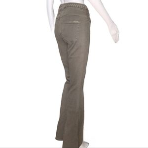7 FOR ALL MANKIND Olive Drab Army Green Braided High-Waist Flare 70s Grey Ant 29
